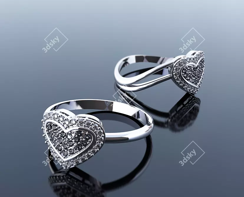 Heart-shaped Ring: Simple Elegance 3D model image 1