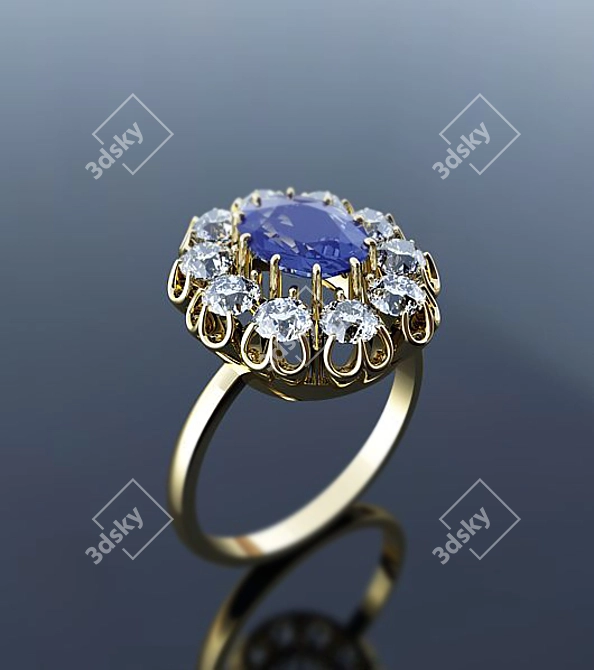 Vintage Accountant Ring 3D model image 1
