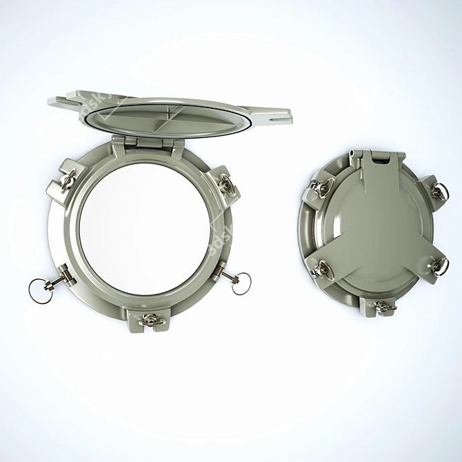 Fireproof Marine Window: Diameter 350 3D model image 1