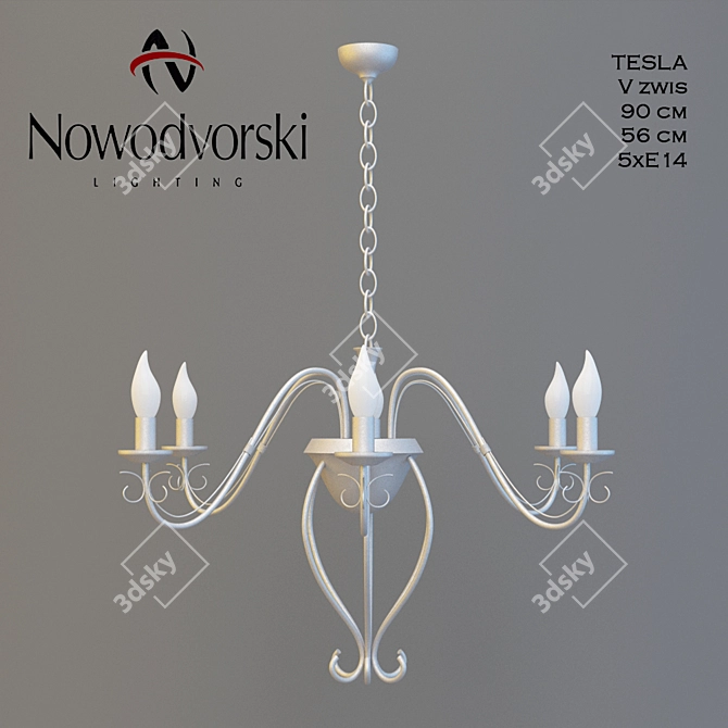 Modern Chrome Pendant Light 3D model image 1