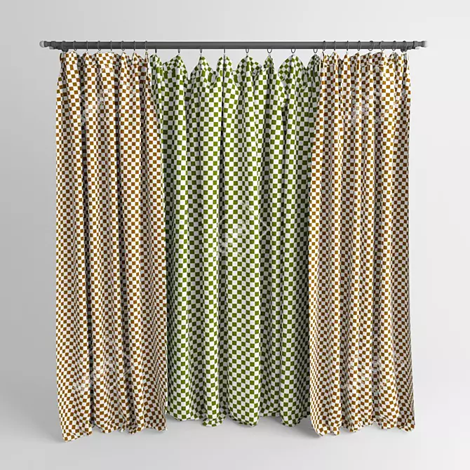 Elegant Ring Curtains 3D model image 2