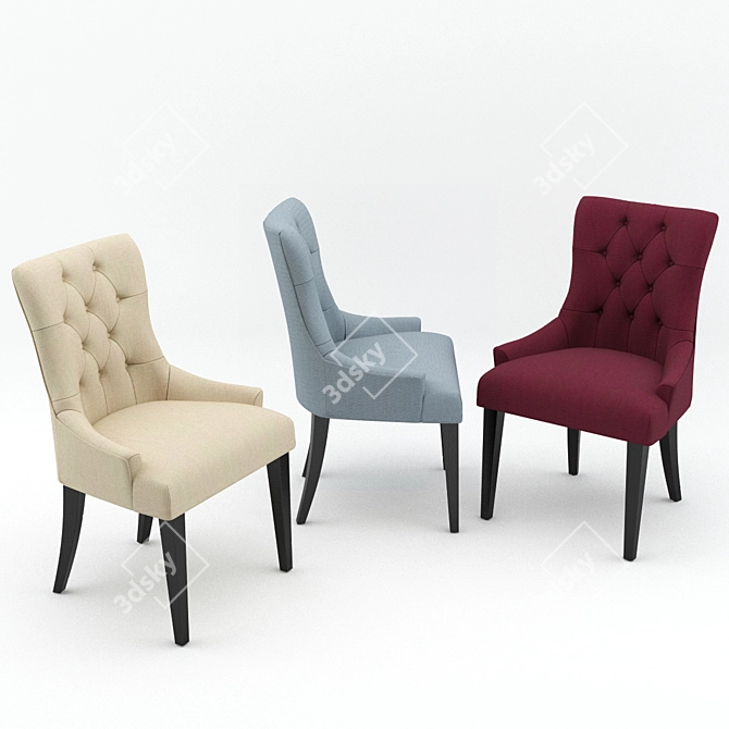 Modern Flynn Scoopback Dining Chair: Fabric Material 3D model image 2