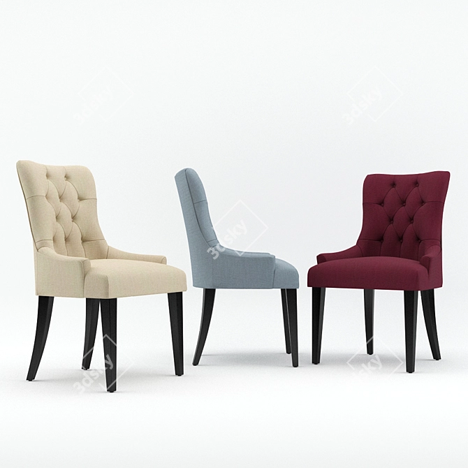 Modern Flynn Scoopback Dining Chair: Fabric Material 3D model image 3