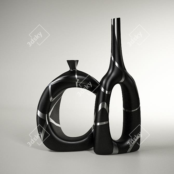 Modern Abstract Glass Vases 3D model image 1