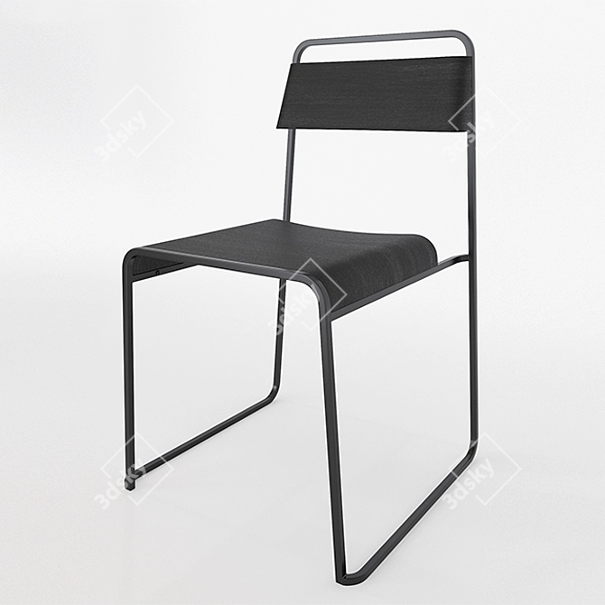 Sleek Black Chair | La Palma Linea 3D model image 1