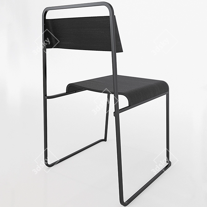 Sleek Black Chair | La Palma Linea 3D model image 2