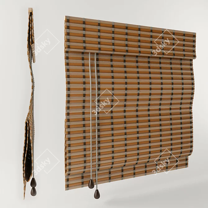Natural Bamboo Blind - Eco-Friendly Window Shade 3D model image 1