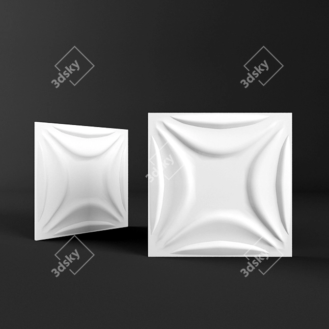 Bamboo Lily 3D Panel: 500x500mm 3D model image 1