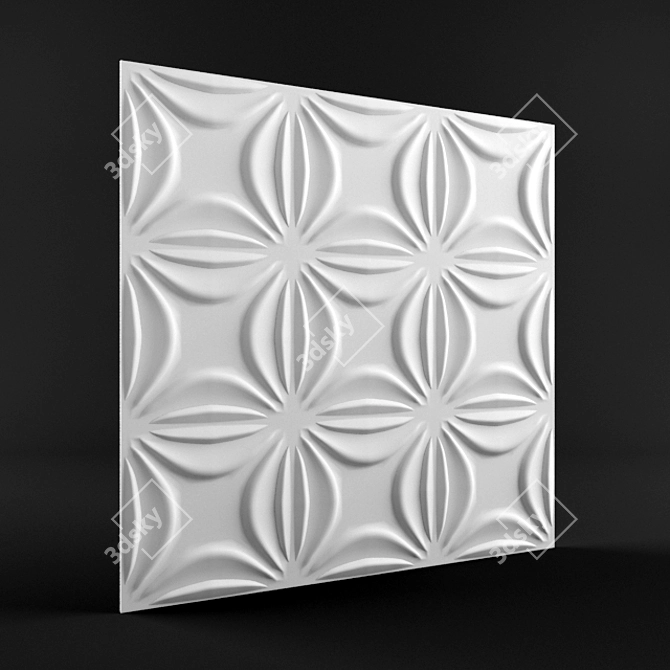 Bamboo Lily 3D Panel: 500x500mm 3D model image 2