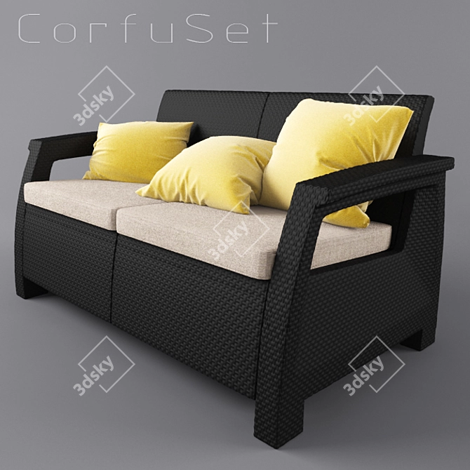Durable Plastic Corfu Furniture 3D model image 1