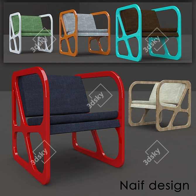 Modern Geometric Chairs & Benches | Naif Design 3D model image 1