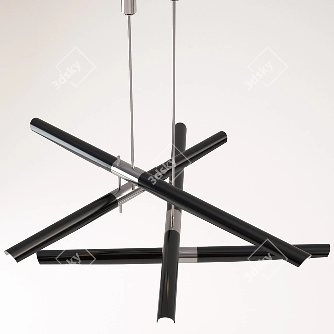 Sleek Black Ceiling Lamp: David Weeks Studio's Hennen Mobile 3D model image 2