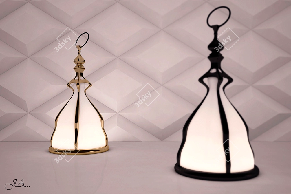 Dual Material Table Lamp 3D model image 1