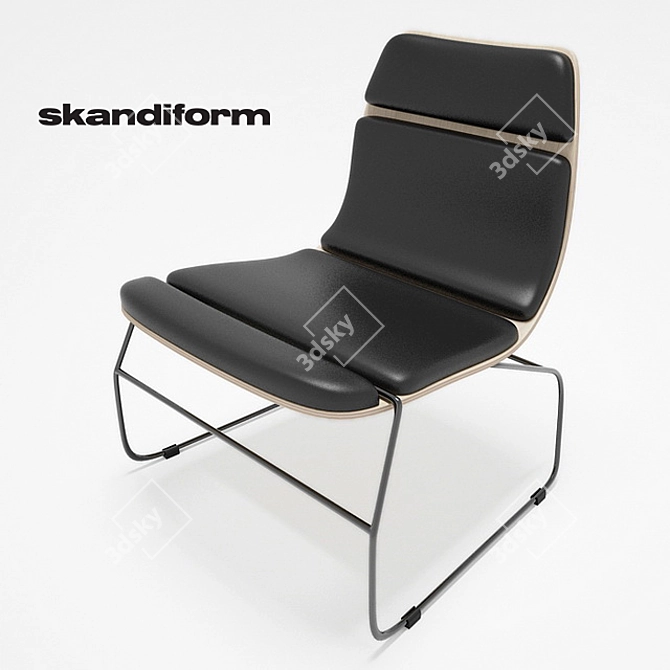 Modern Stripe F262 Accent Chair 3D model image 1
