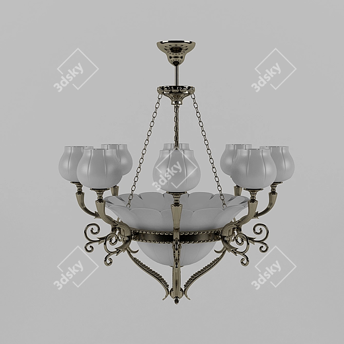 Elegant Crystal Chandelier 3D model image 1