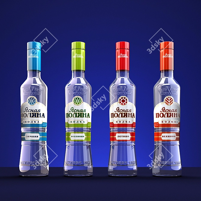 Variety Pack: Six Unique Vodka Bottles 3D model image 2
