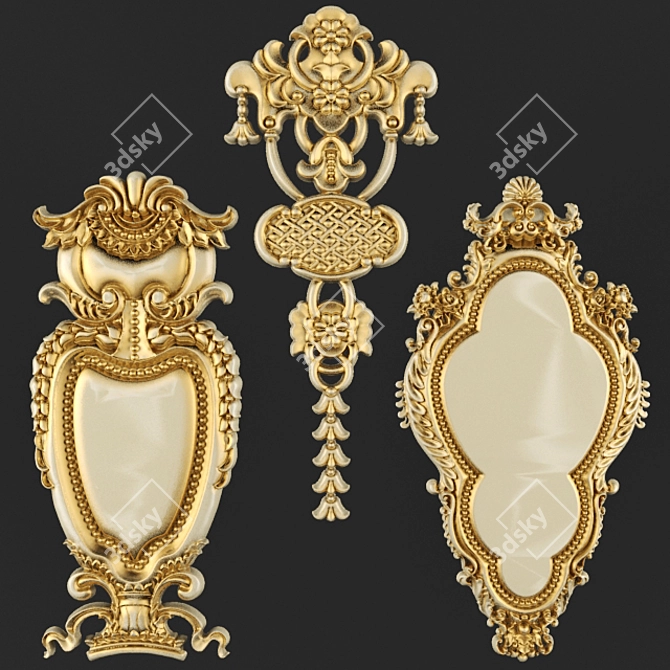 Elegant Fretwork Motif 3D model image 1