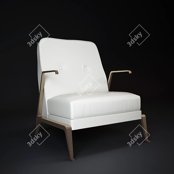 Akan Low Back Armchair - Stylish Comfort 3D model image 1