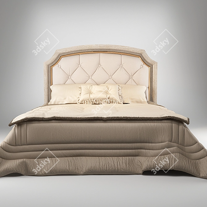 Elegant Savio Firmino Bed 3D model image 1