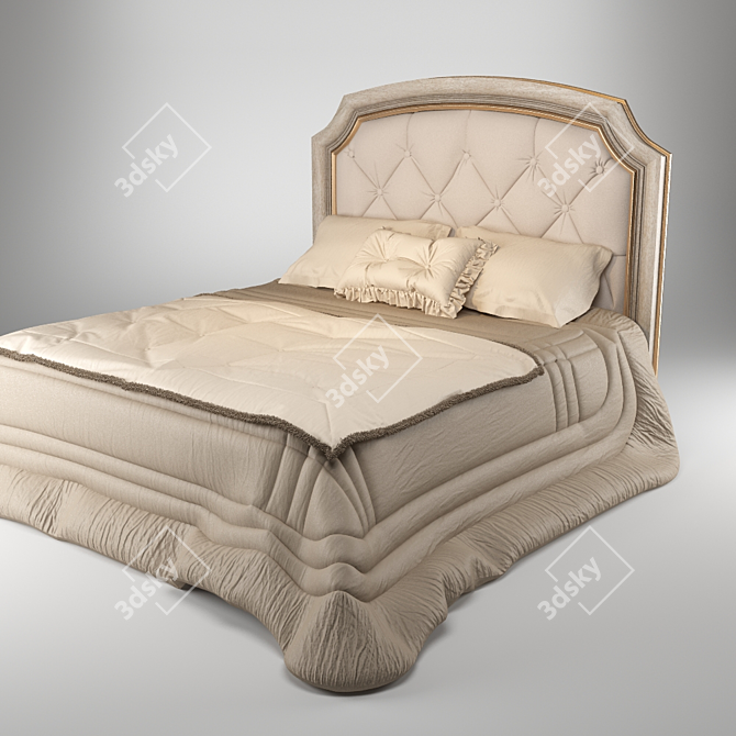 Elegant Savio Firmino Bed 3D model image 2