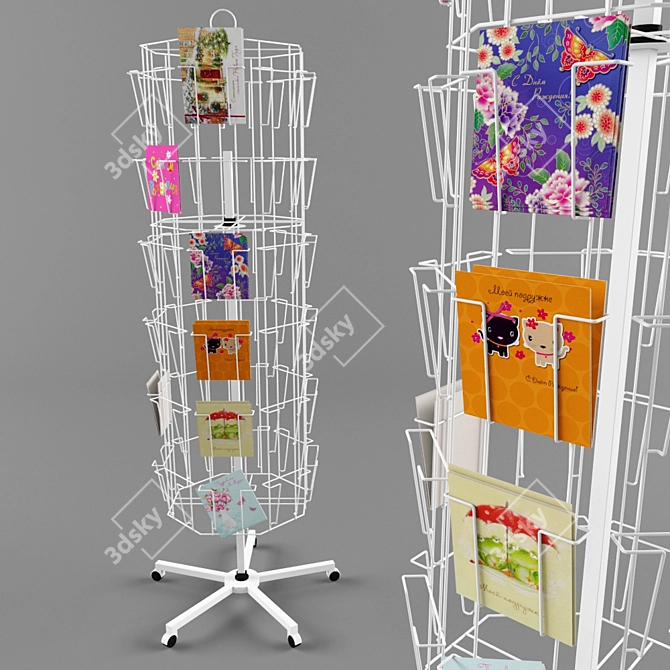 Postcard Stand 3D model image 1