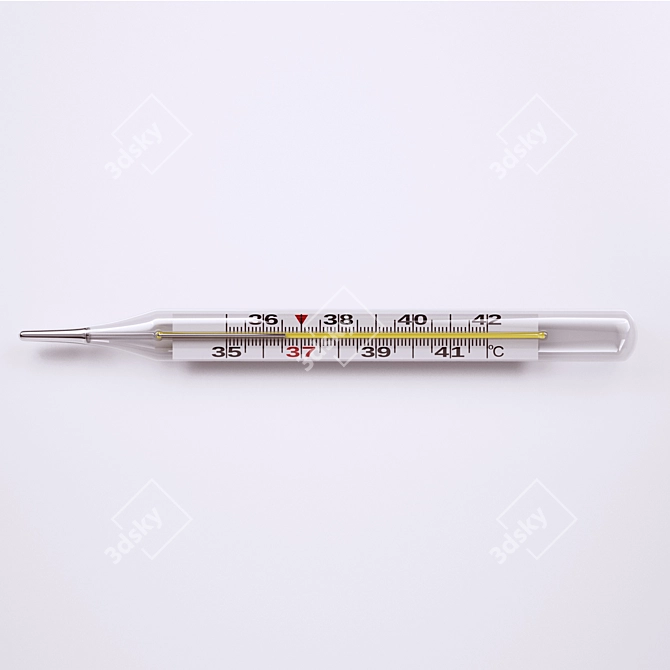 Simple Digital Thermometer 3D model image 1