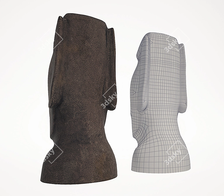 Mystical Moai: Ancient Stone Statues 3D model image 2