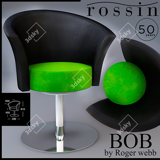 Round & Cozy Rossin: Compact Office Chair 3D model image 1