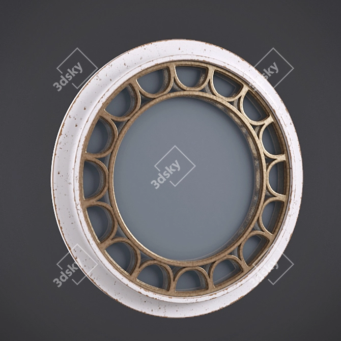 Moor Island Ring Mirror - Elegant Walnut Décor 3D model image 1