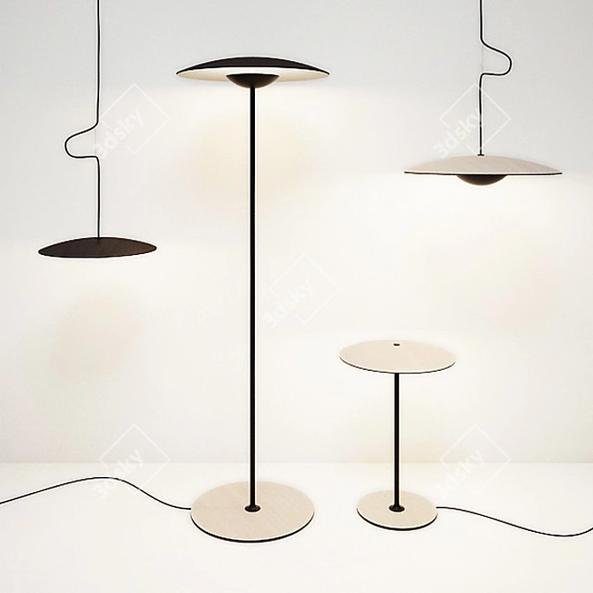 Ginger Lighting Collection: Chandeliers, Lamp, and Floor Lamp 3D model image 2