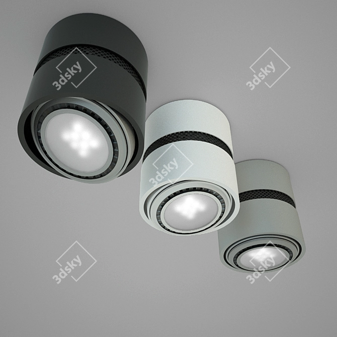 Sleek Ceiling Luminaire by HALLA 3D model image 2