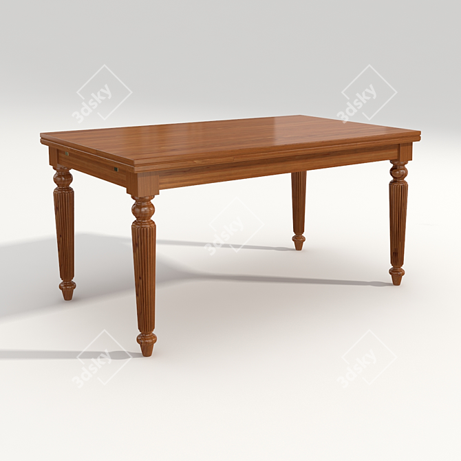 Classic Table with Textures 3D model image 1