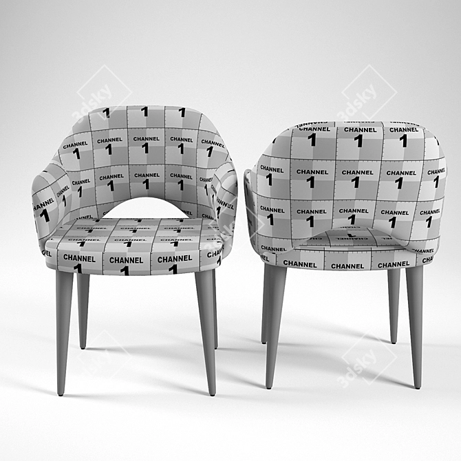 Modern Design Martin Deep Line Chair 3D model image 2