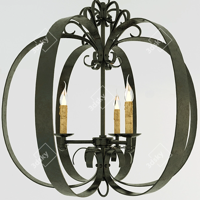 Elegant Cyan Design Julian Chandelier 3D model image 2