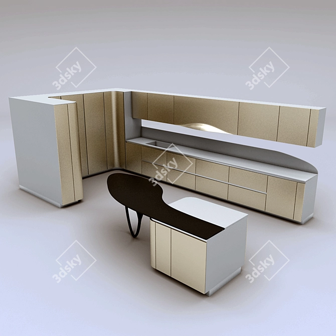 Sleek Snaidero Ola 20 Kitchen 3D model image 2