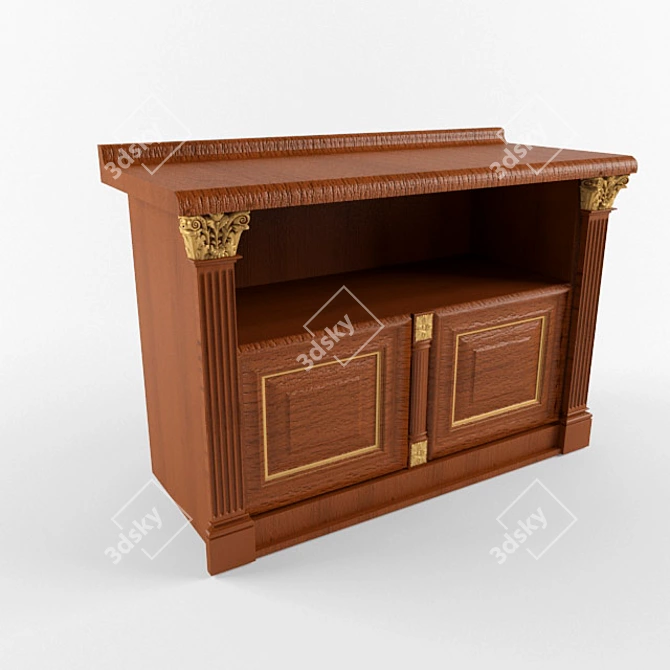 Sleek White Console Table 3D model image 1