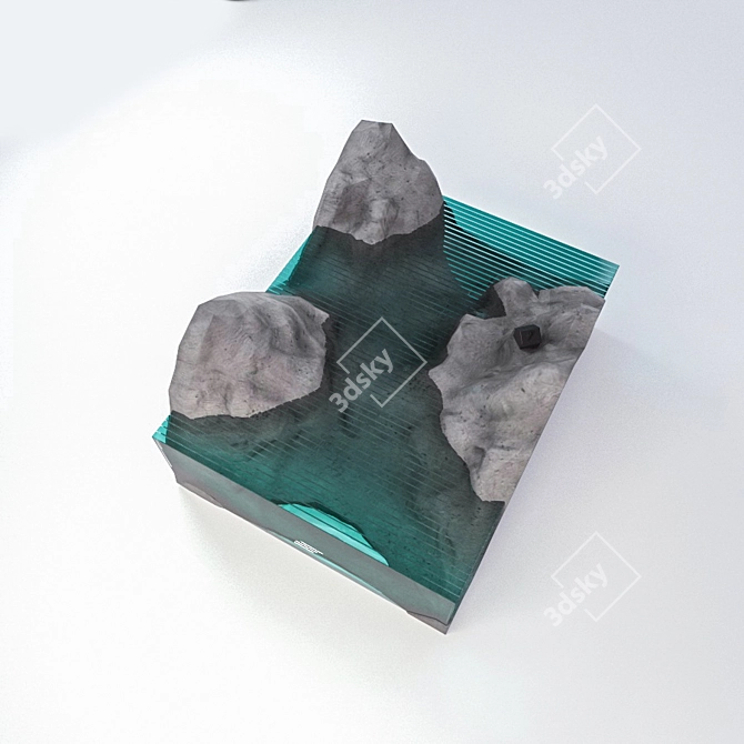 Fjord Glass Art Sculpture "/Fjord Sculpture 3D model image 2