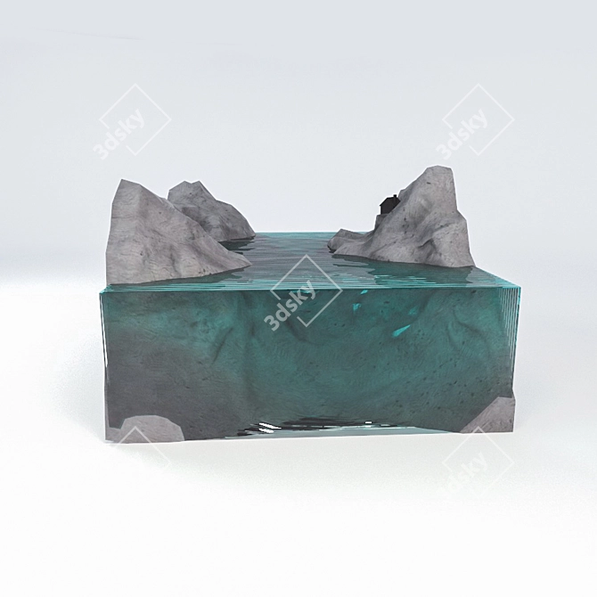 Fjord Glass Art Sculpture "/Fjord Sculpture 3D model image 3