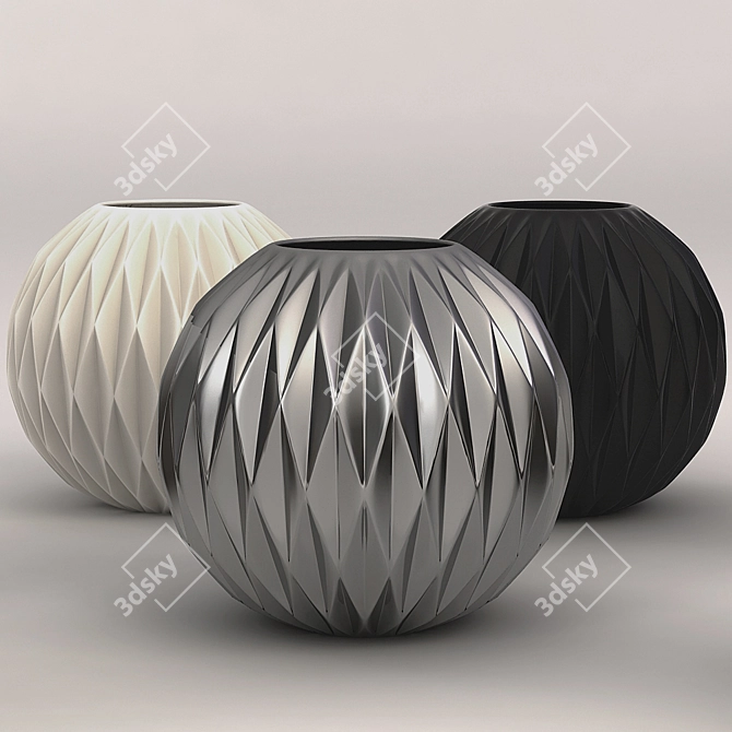 Thomas Modernist Honeycomb Porcelain Vase 3D model image 2