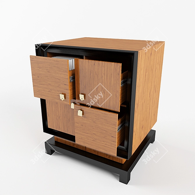 Stylish Nightstand 3D model image 1