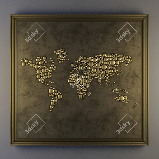 Global Frame Wall Decor 3D model image 1