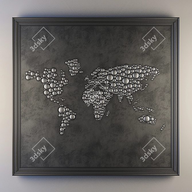 Global Frame Wall Decor 3D model image 2