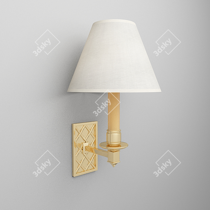 Elegant Fabric Shade Chandelier 3D model image 1
