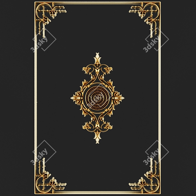 Elegant Stucco Ceiling Design 3D model image 1