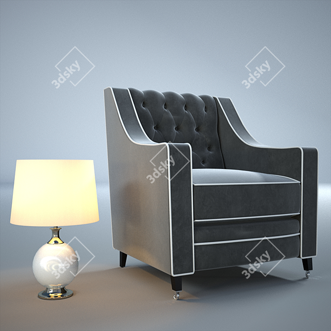 Elegant Renoir Occasional Chair 3D model image 1