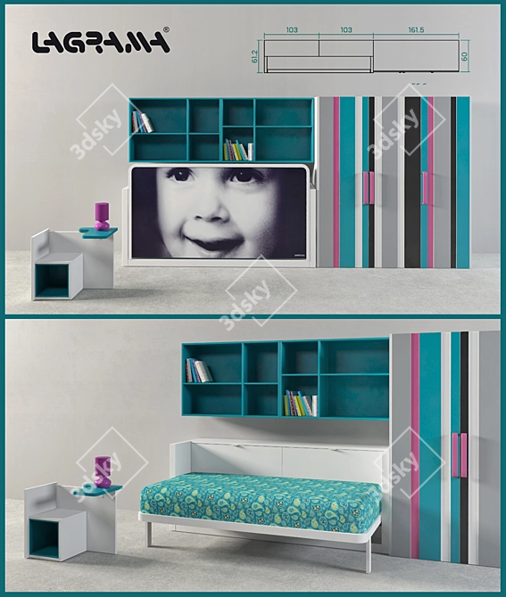 Lagrama Kids Room Set 3D model image 1