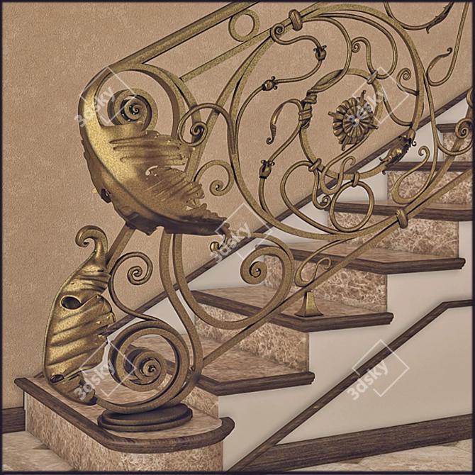 Artistic Forged Stairs - Alexandr&Sylvester 3D model image 1