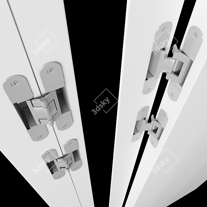 Sleek Concealed Hinges: 90 & 180 3D model image 2