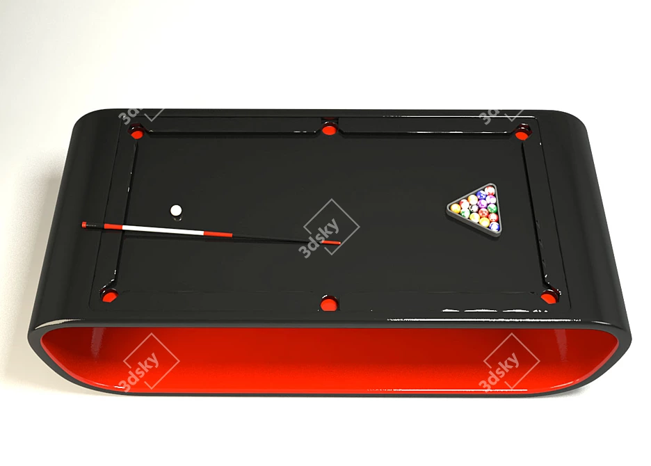 Sleek Stylish Billiard Table 3D model image 2