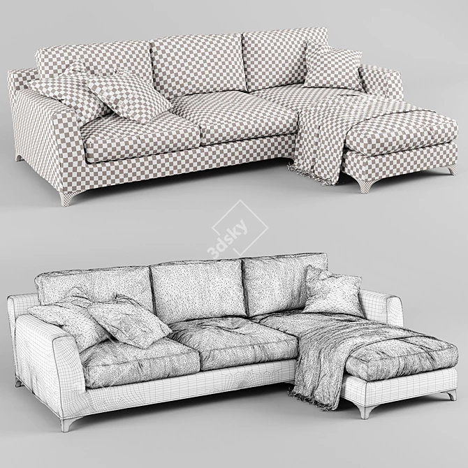 Sophisticated MR FLOYD Sofa 2 3D model image 3